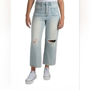INDIGO REIN🌸 | Juniors' Button-Fly Wide Leg Jeans